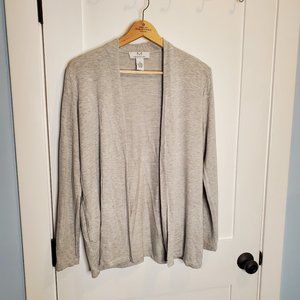 Magaschoni Women's Long Sleeve Gray Open Front Lightweight Cardigan Size Medium.